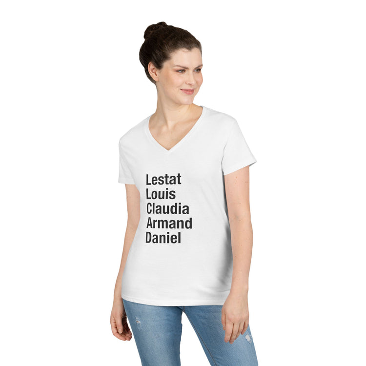 Interview with a Vampire Names V-Neck T-Shirt - Fandom-Made