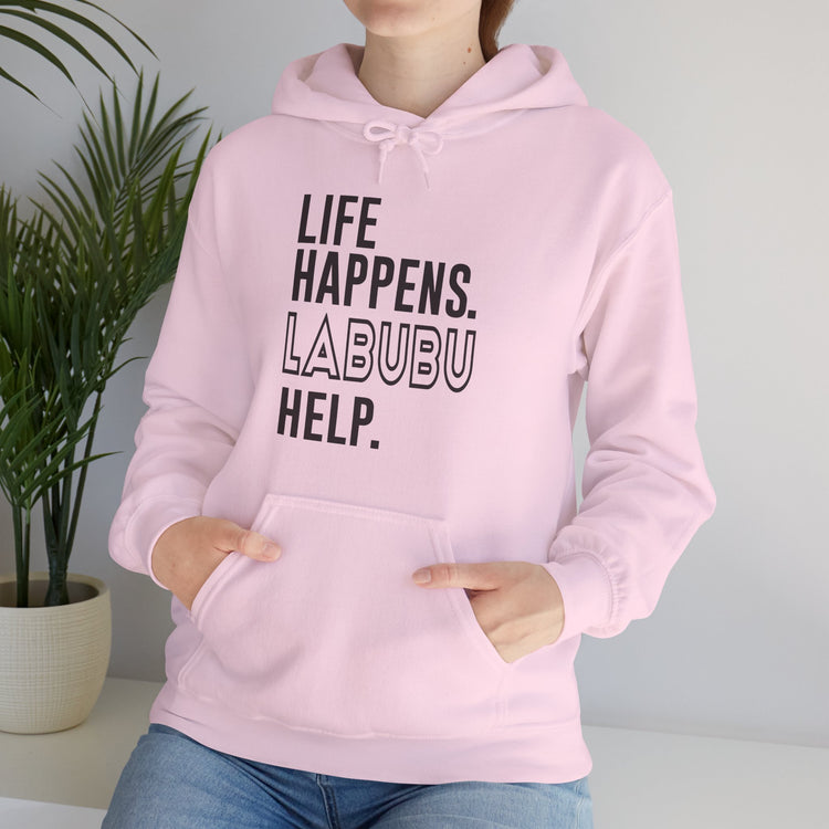 Life Happens Labubu Help Hoodie - Fandom-Made