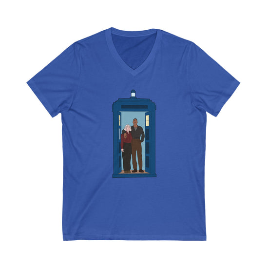The Fifteenth Doctor and Ruby V-Neck Tee - Fandom-Made
