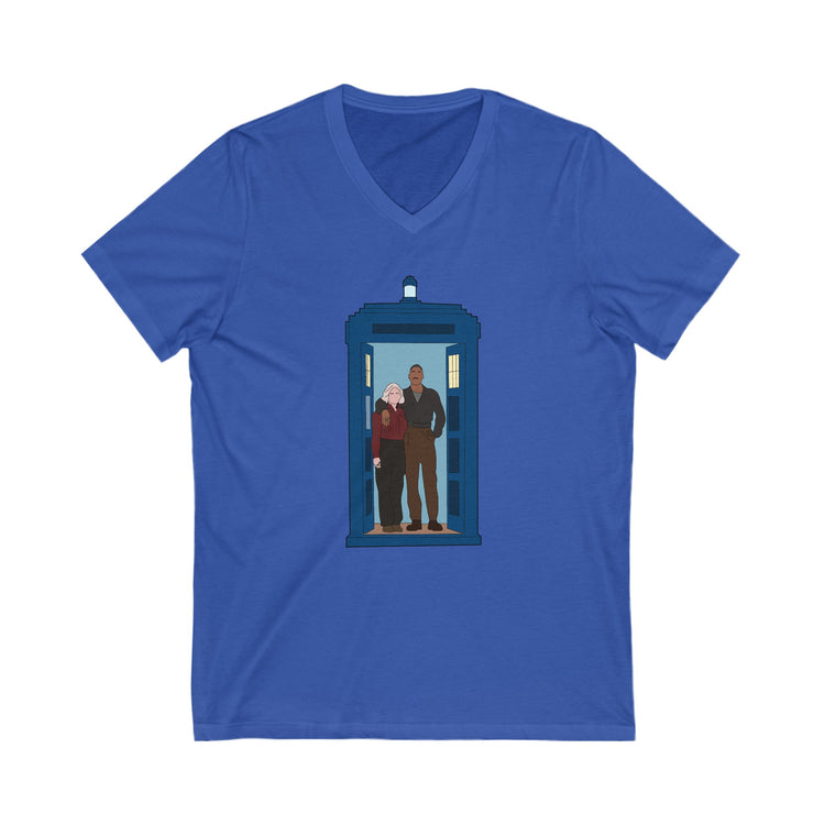 The Fifteenth Doctor and Ruby V-Neck Tee - Fandom-Made