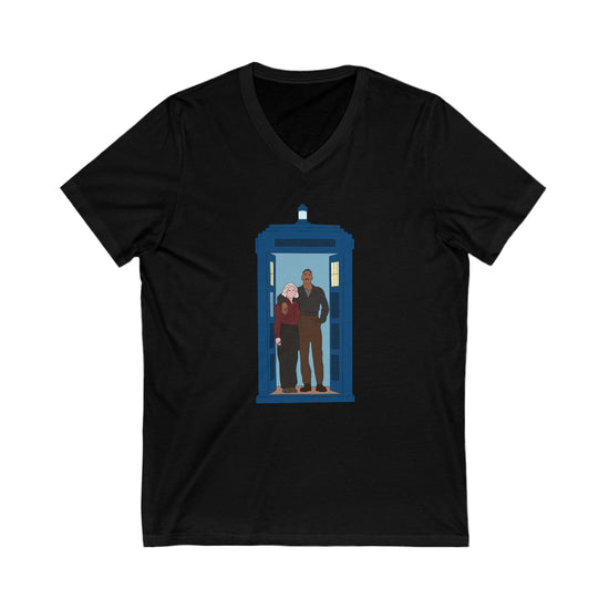 The Fifteenth Doctor and Ruby V-Neck Tee - Fandom-Made