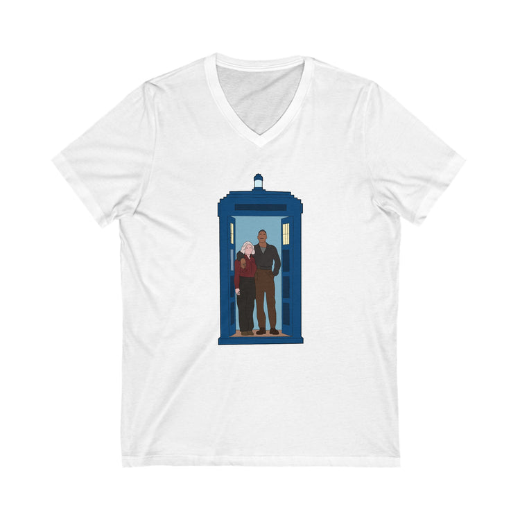 The Fifteenth Doctor and Ruby V-Neck Tee - Fandom-Made