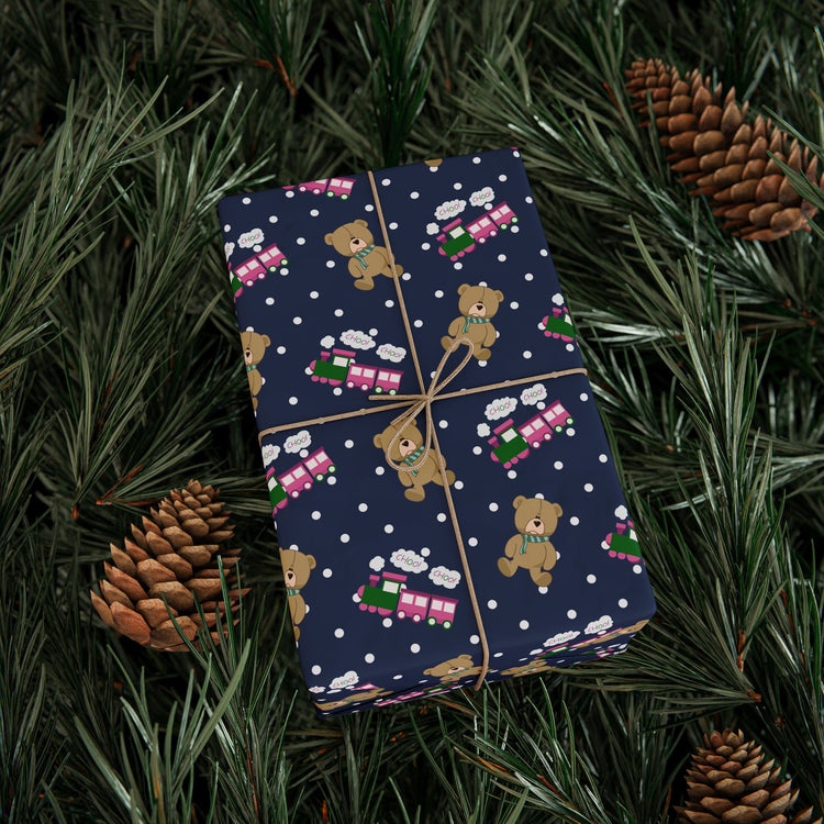 Choo Choos And Teddy Bears Wrapping Paper