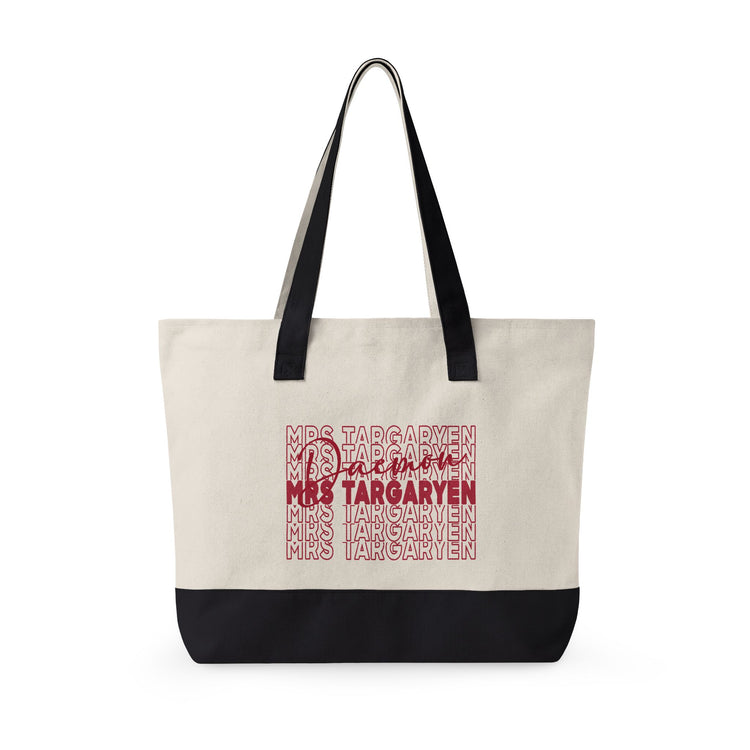 Mrs. Daemon Targaryen Zippered Canvas Tote