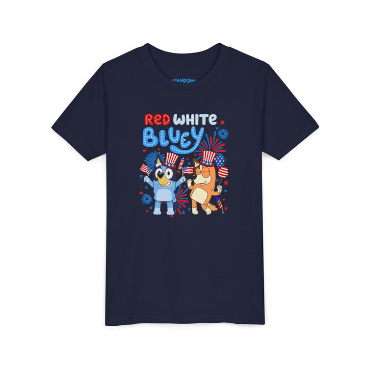 Red White Bluey Youth Tee - Fandom-Made