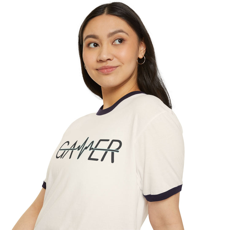 Gamer Heartbeat Ringer T-Shirt - Fandom-Made