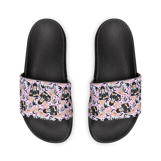 Wednesday Addams All-Over Print Youth Slides - Fandom-Made