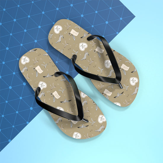 Tortured Poet All-Over Print Flip Flops - Fandom-Made