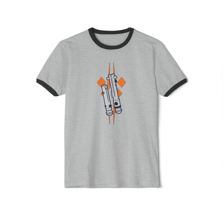 Ahsoka Tano Lightsaber Unisex Cotton Ringer T-Shirt - Fandom-Made