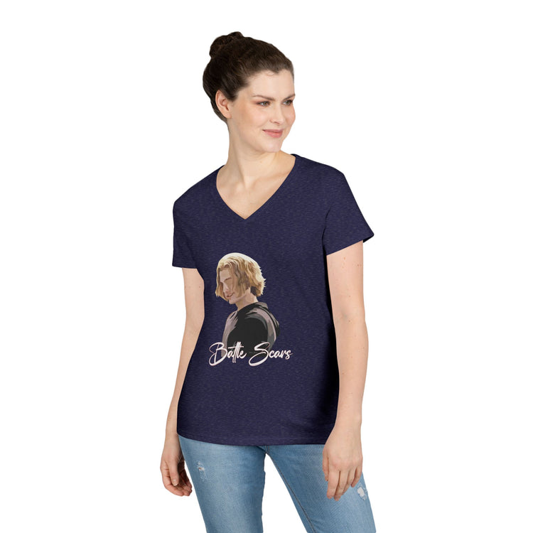 Battle Scars V-Neck Tee - Fandom-Made