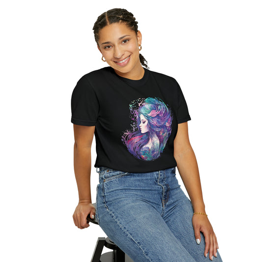Mermaid Watercolor Unisex Garment-Dyed T-shirt