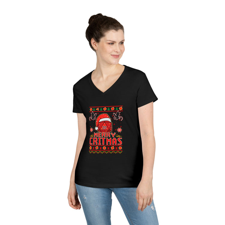 Merry Critmas V-Neck T-Shirt - Fandom-Made