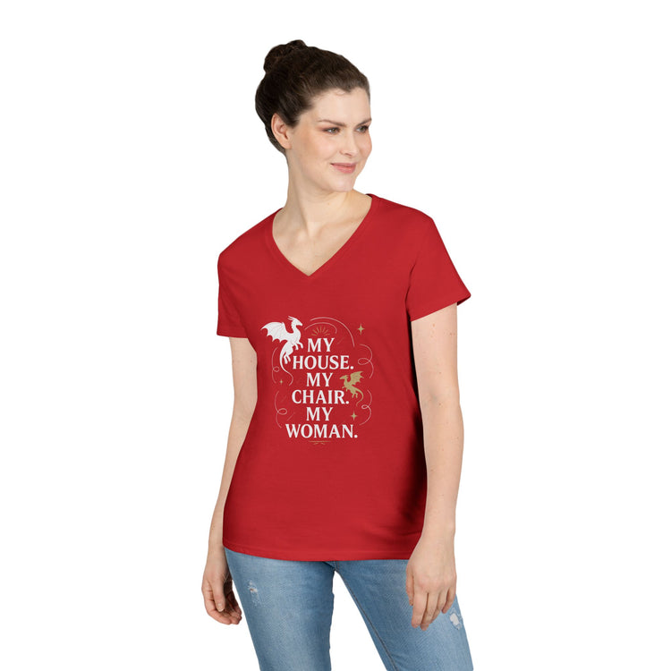 My House My Chair My Woman Ladies' V-Neck Tee
