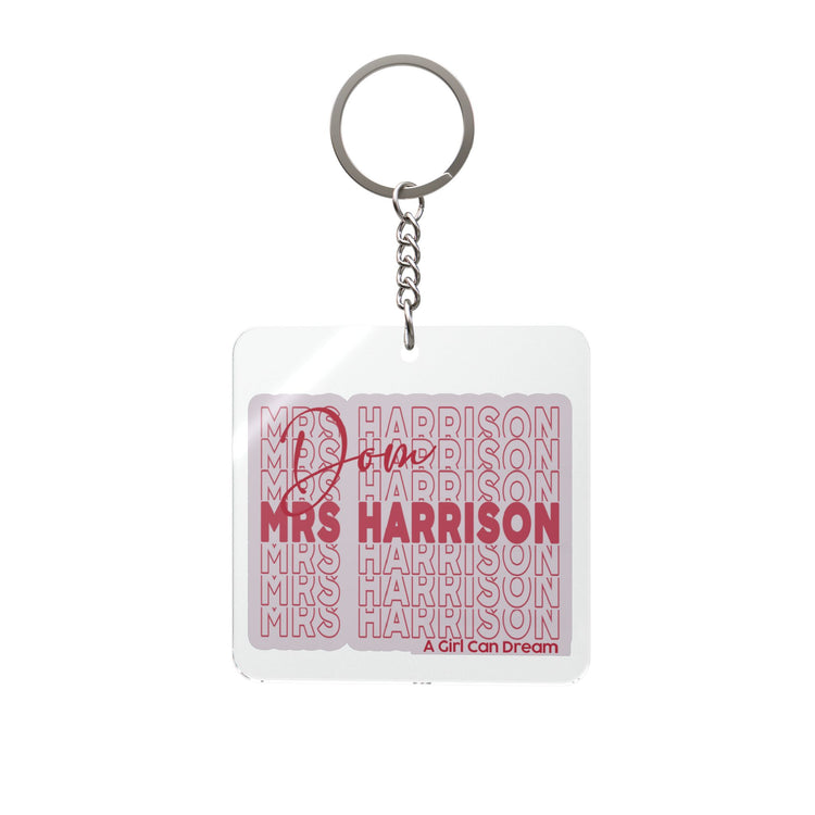 Mrs. Harrison Square Keychain