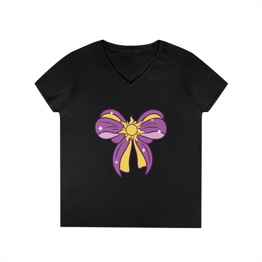 Rapunzel Bow Ladies' V-Neck Tee - Fandom-Made