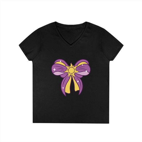 Rapunzel Bow Ladies' V-Neck Tee - Fandom-Made