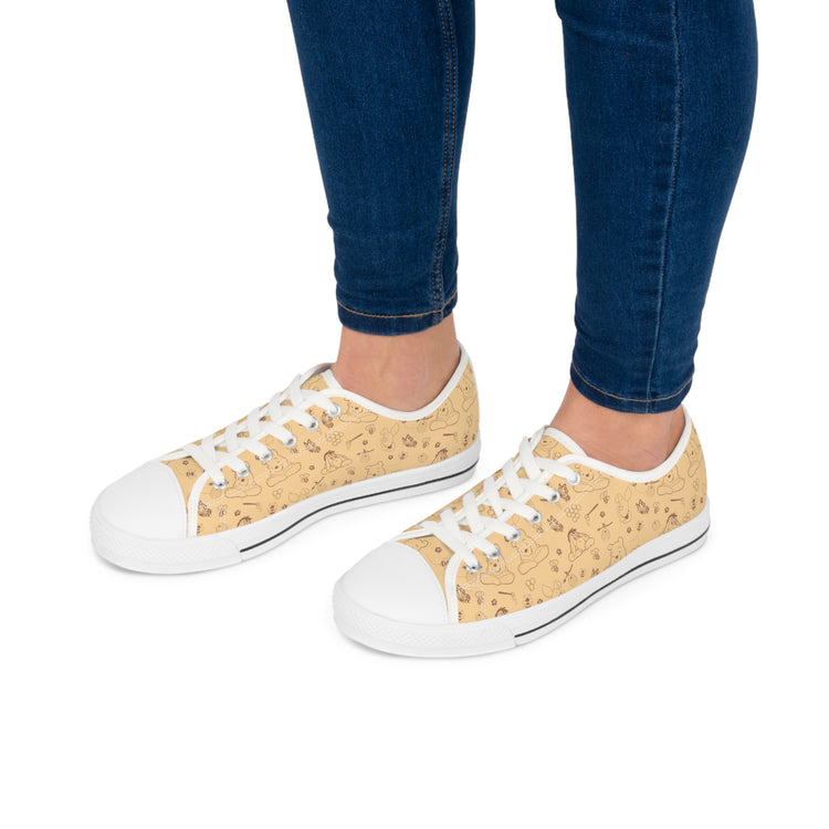 Winnie All-Over Print Women's Low Top Sneakers - Fandom-Made