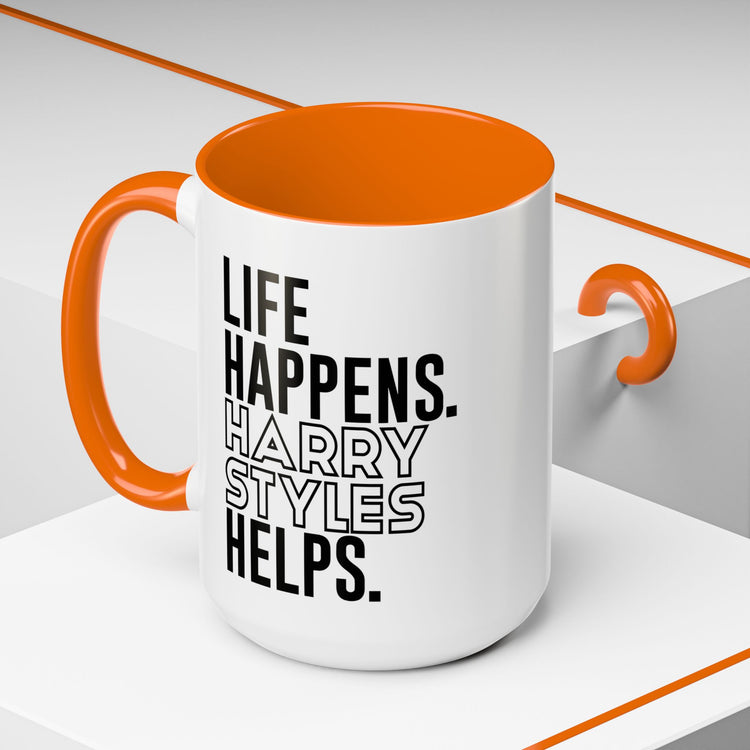 Life Happens Harry Styles Helps Mug - Fandom-Made