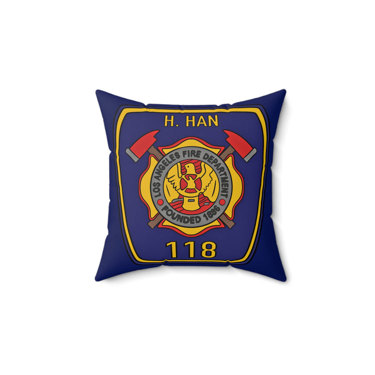 Han Badge Faux Suede Pillow