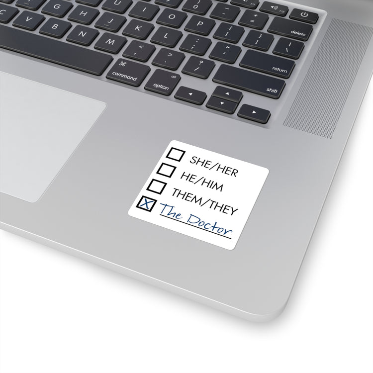 Doctor Who Pronouns Square Sticker - Fandom-Made