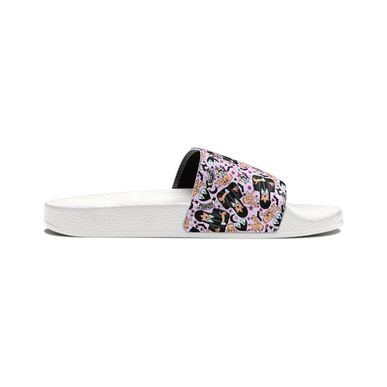 Wednesday Addams All-Over Print Youth Slides - Fandom-Made
