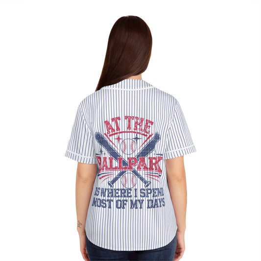 At The Ballpark Women's Baseball Jersey - Fandom-Made