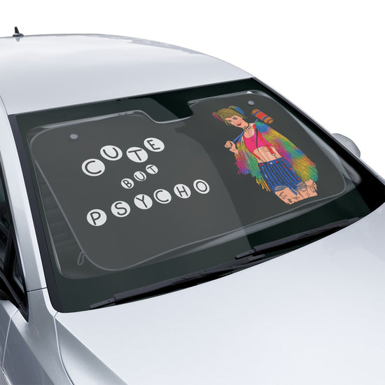 Cute But Psycho Car Sun Shade - Fandom-Made