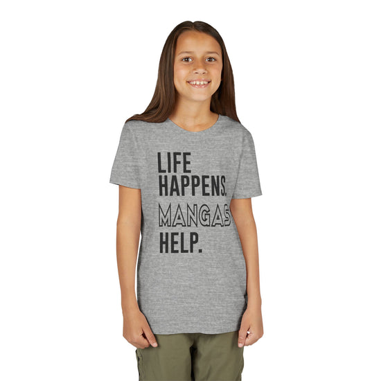 Life Happens Mangas Help Youth Tee - Fandom-Made
