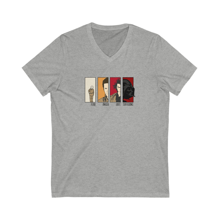 Fear Anger Hate Suffering V-Neck Tee - Fandom-Made