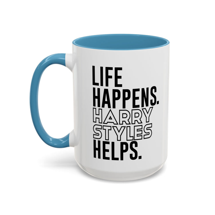 Life Happens Harry Styles Helps Mug - Fandom-Made