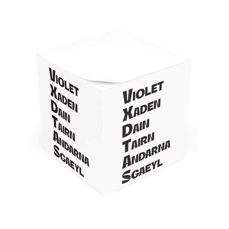 Fourth Wing Names Note Cube - Fandom-Made