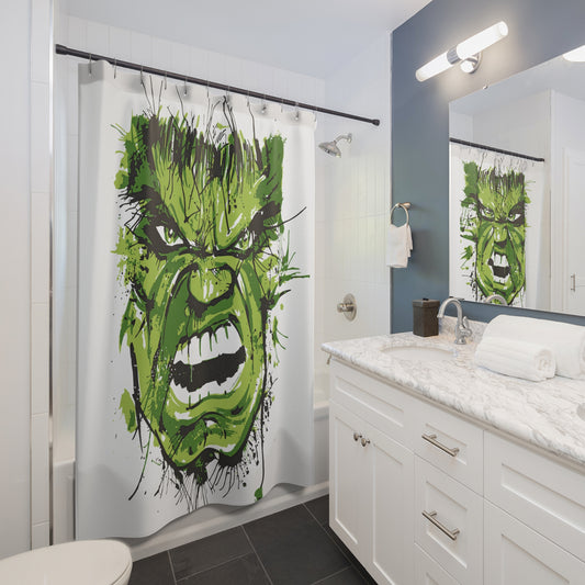 Hulk Face Shower Curtain - Fandom-Made