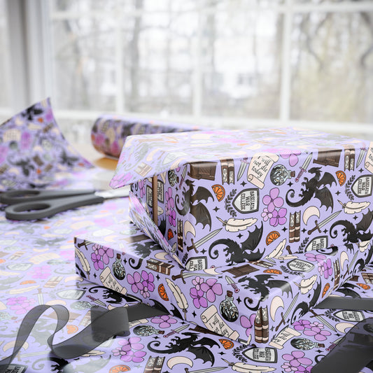 Fourth Wing Collage Wrapping Paper - Fandom-Made
