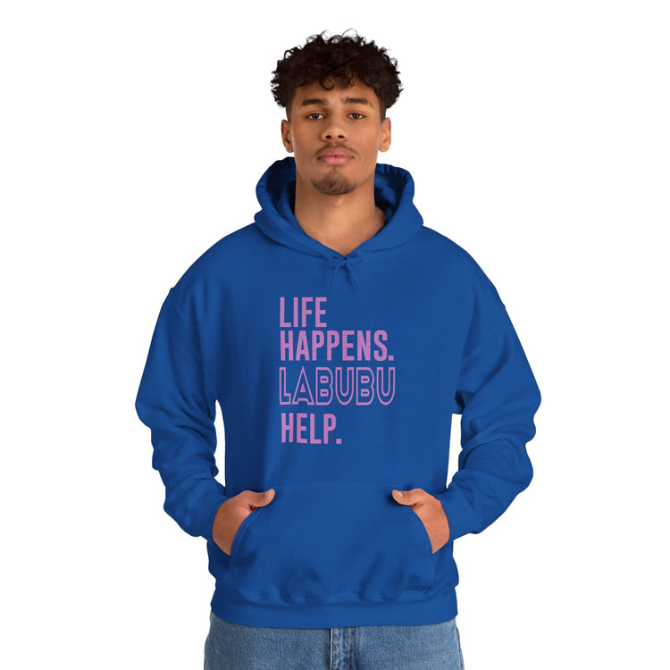 Life Happens Labubu Help Hoodie - Fandom-Made