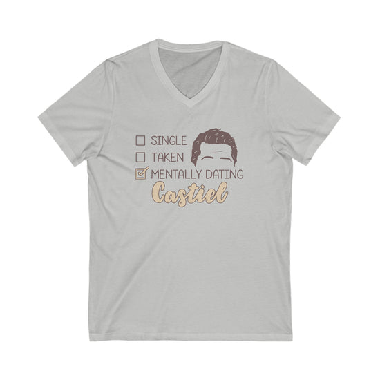 Mentally Dating Castiel V-Neck Tee - Fandom-Made