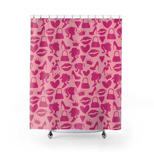 Girlie Doll Shower Curtain - Fandom-Made