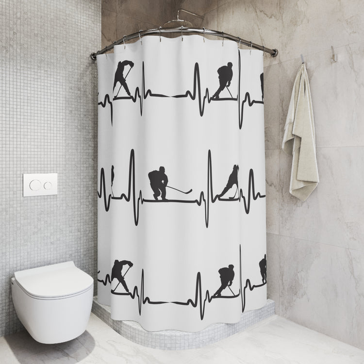 My Heart Beats For Hockey Shower Curtain - Fandom-Made