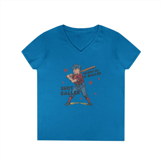 Wanna Be a Baller V-Neck Tee - Fandom-Made