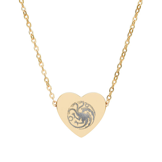 House Targaryen Sigil Heart Necklace - Fandom-Made