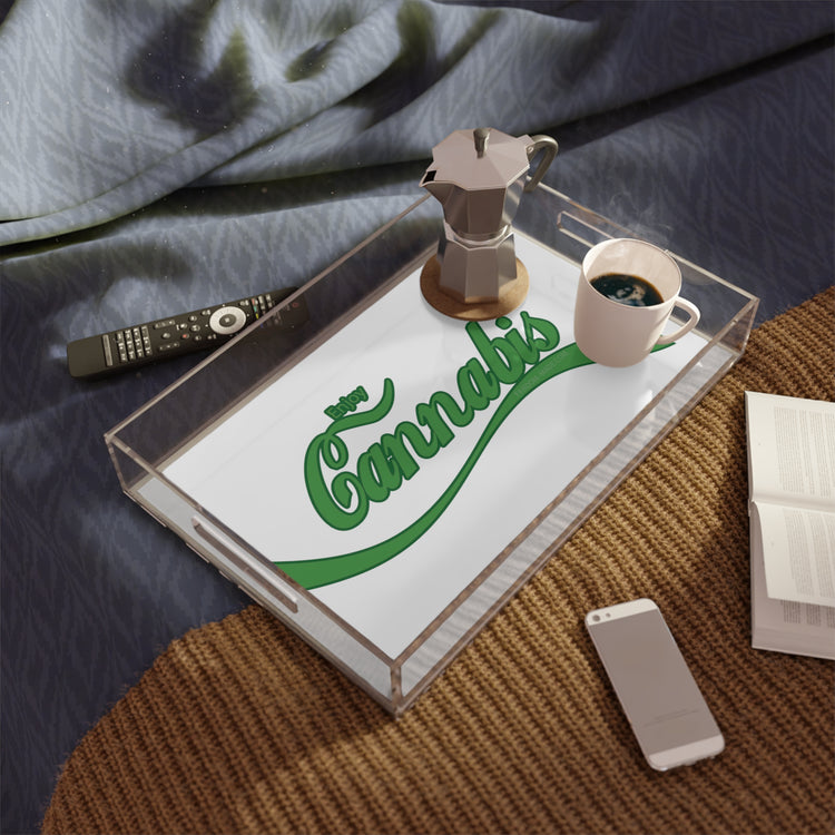 Enjoy Cannabis Acrylic Serving Tray - Fandom-Made