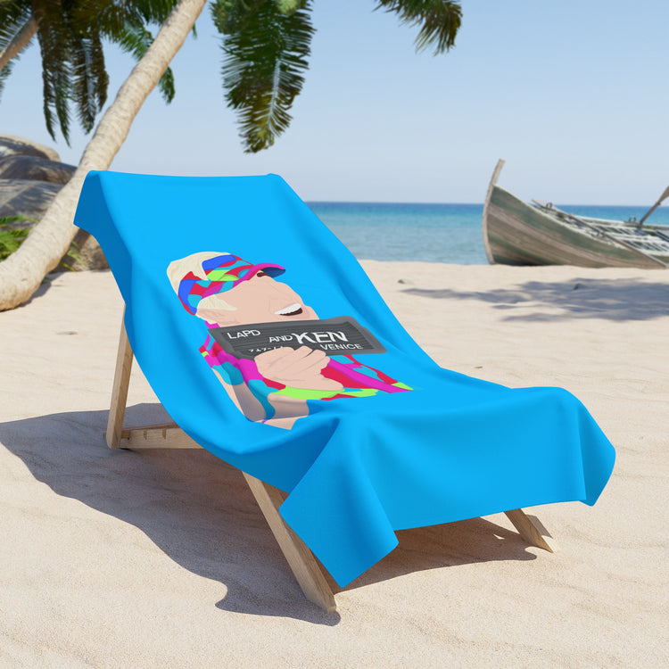 Mugshot Ken Beach Towel - Fandom-Made