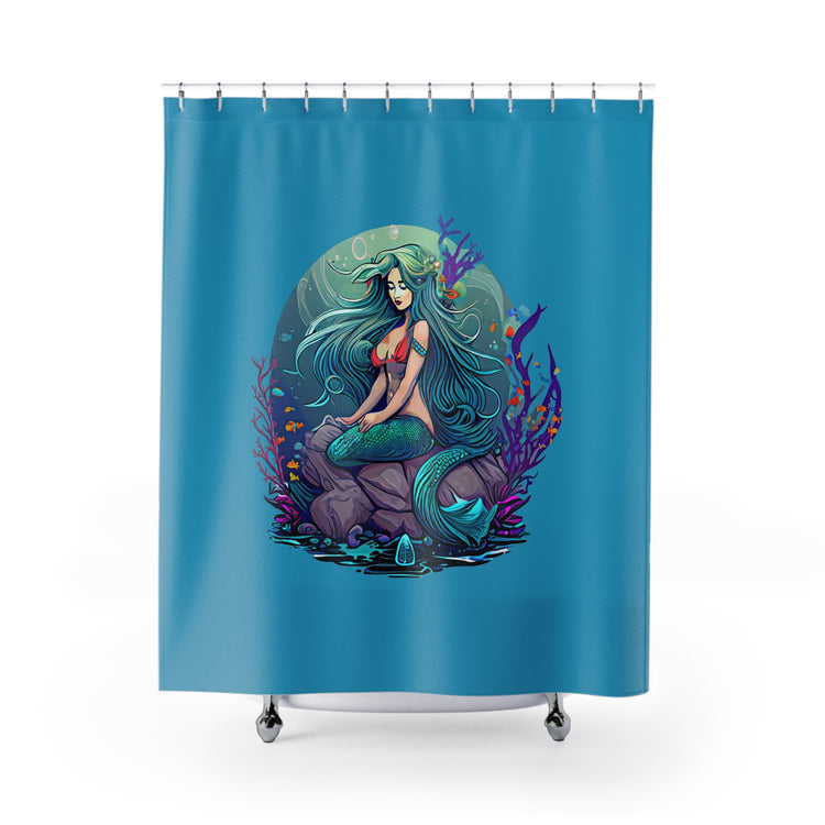 Mermaid Sitting Shower Curtains - Fandom-Made