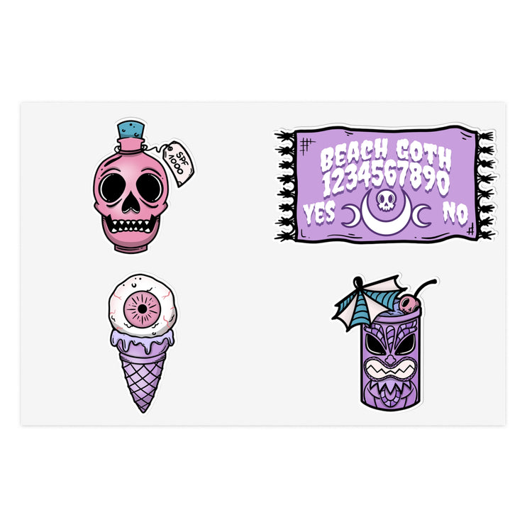 Summer Goth Sticker Sheet - Fandom-Made