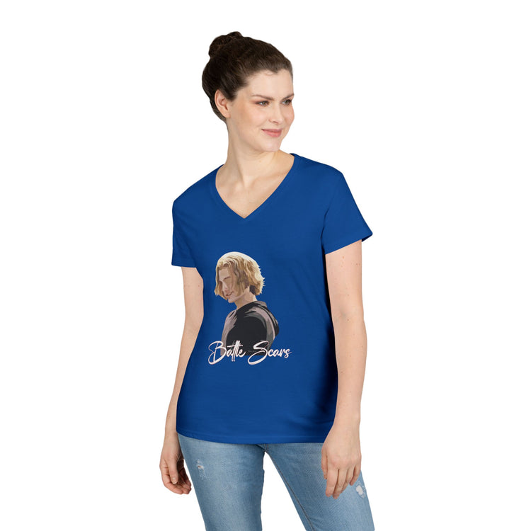 Battle Scars V-Neck Tee - Fandom-Made