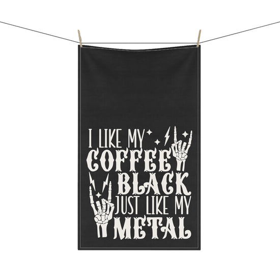 I Like My Coffee Black Kitchen Towel - Fandom-Made