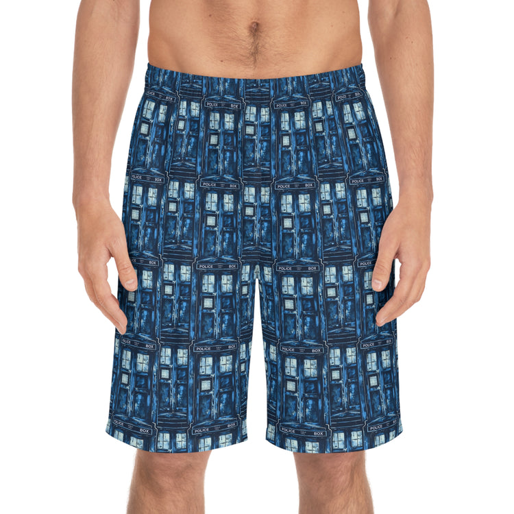 Tardis All-Over Print Men's Board Shorts - Fandom-Made