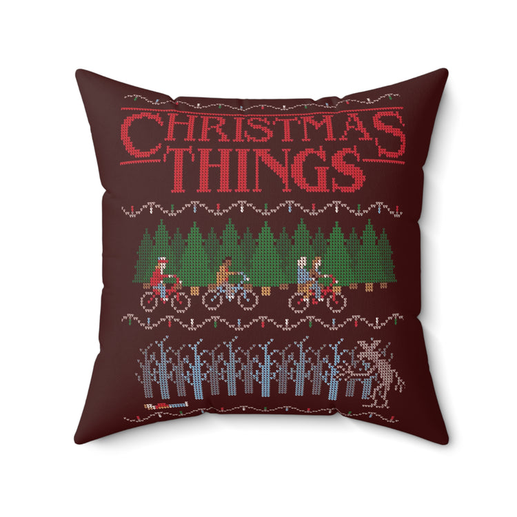 Christmas Things Faux Suede Square Pillow