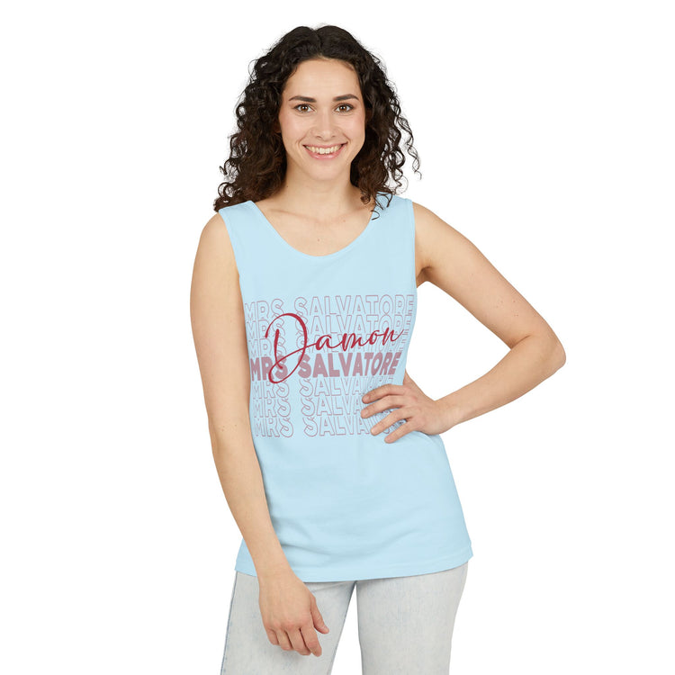 Mrs. Damon Salvatore Unisex Garment-Dyed Tank Top