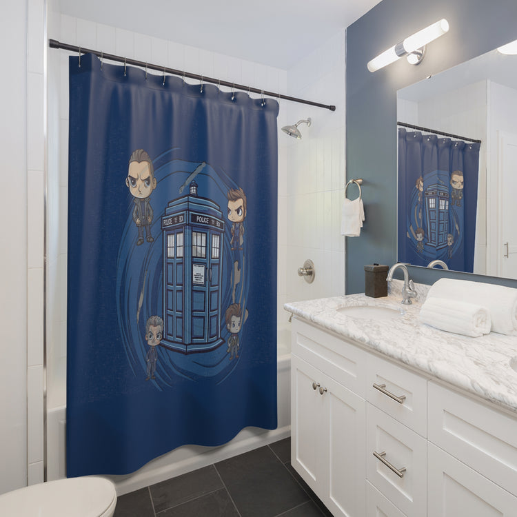 Timey Wimey Tardis Shower Curtains - Fandom-Made