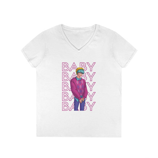 Baby Saja Ladies' V-Neck Tee - Fandom-Made